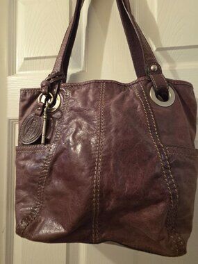 Fossil Women's Plum Leather Shoulder Bag
